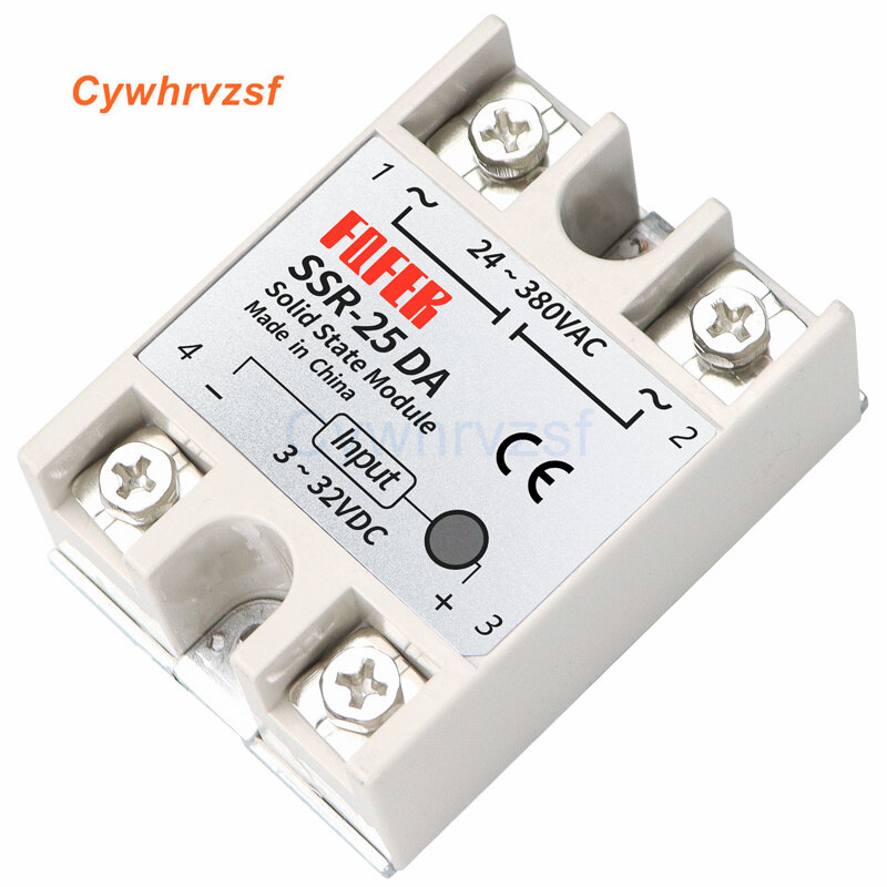 SSR-10DA SSR-25DA SSR-40DA 10A 25A 40A Solid State Relay Module 3-32V Input DC 24-380V AC Output High Quality