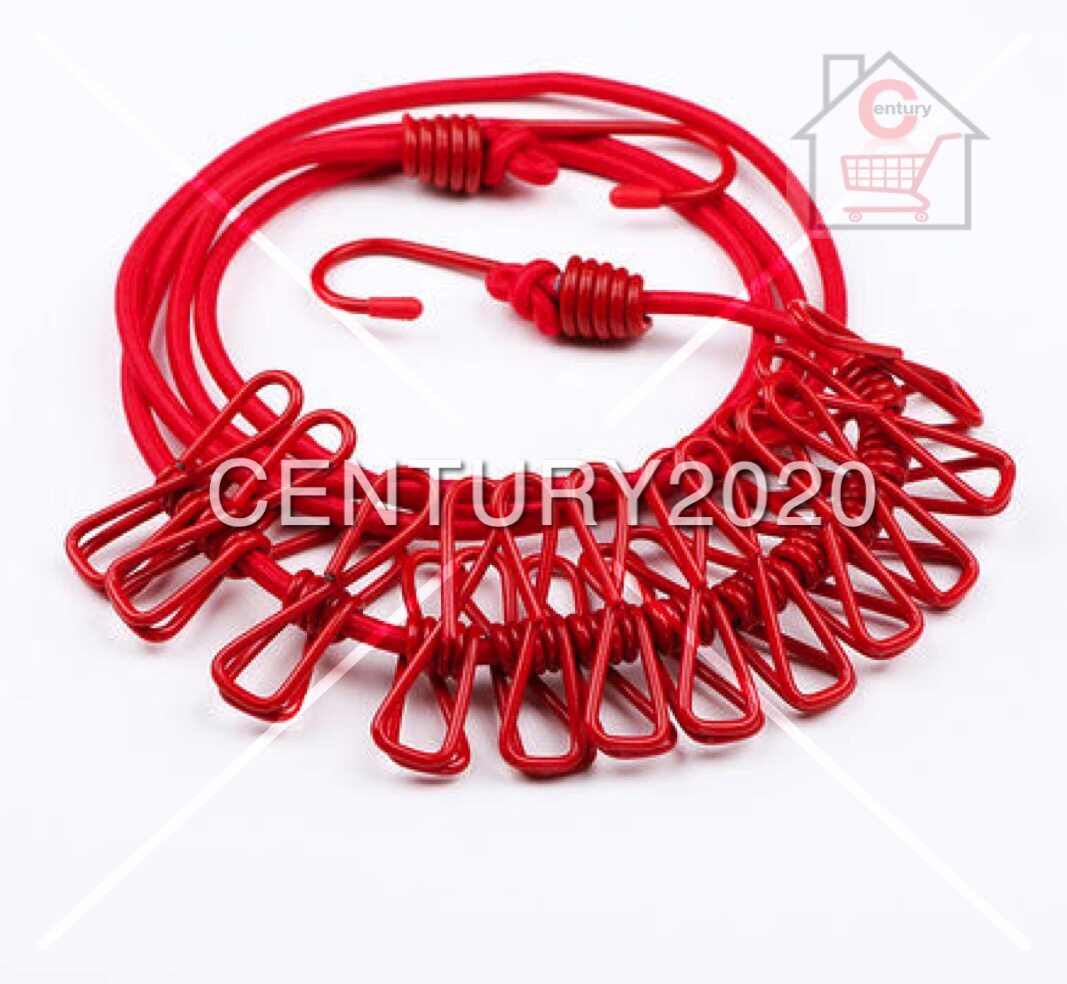 Windproof Clothesline Hanger Drying Rack Hanging Rope Line Clothespins