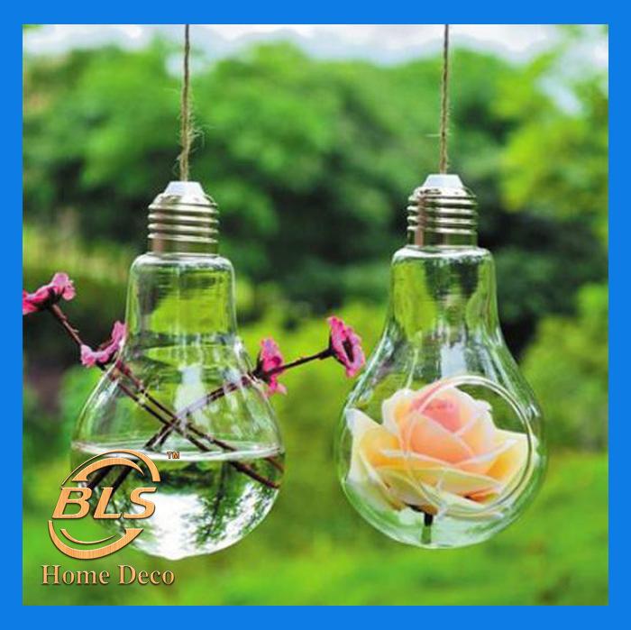 H 17 Cm Bulb Shape Glass Hanging Vase Pot For Plant Decor Lazada