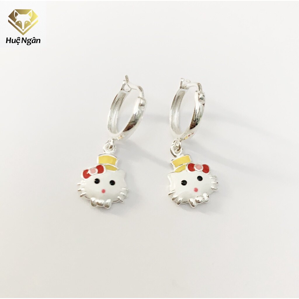 Bông tai Trẻ em bạc Ý 925 Huệ Ngân - Mèo kitty RYE141032