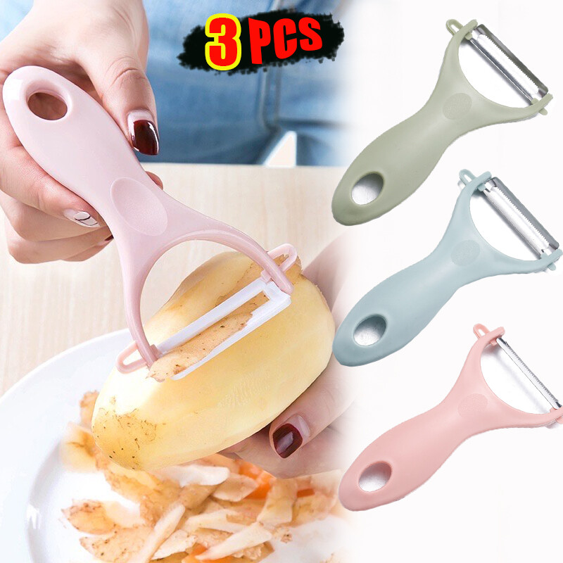 【Homior】1/3PCS Multi Functional Stainless Steel Peeler Portable Vegetable Kitchen Multifunctional Peeler Kitchen Household Kitchen Peelers