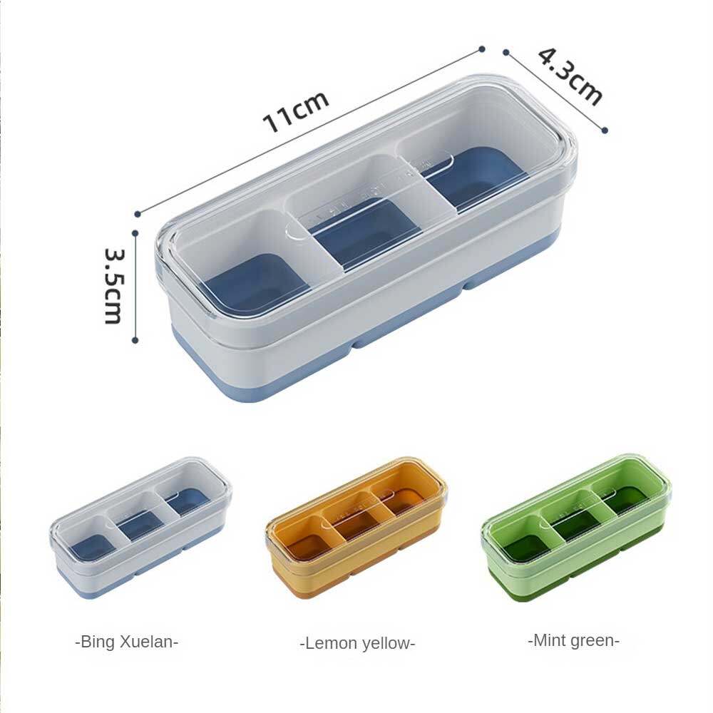 【Changelove】3 Grids Ice Cube Tray With Lid Soft Bottom Ice Cube Maker Mold Fruit Jelly Yogurt Cube Maker Household Ice Frozen Tools Kitchen Accessories