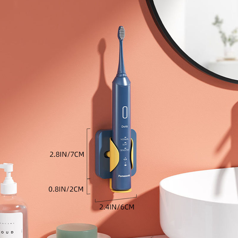 Houseeker Non-marking Glue Electric Toothbrush Holder Hanging Plastic Toothbrush Organizers  Bathroom Wall Drain Stand