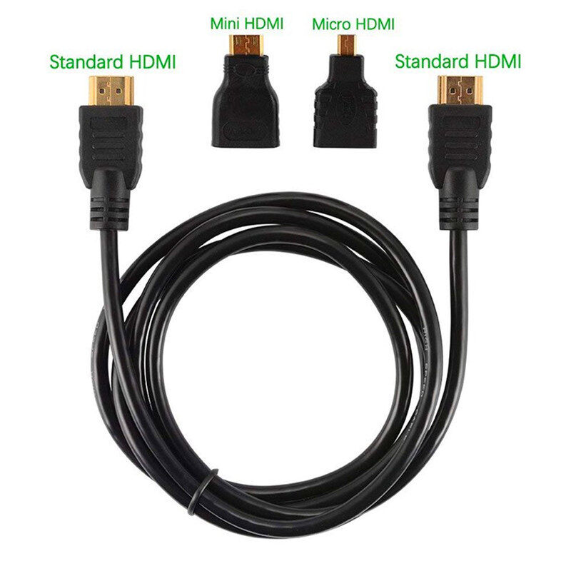 HD HDMI 3-in-1 adapter Mini micro hdmi to hdmi cable 3-in-1 adapter Support for 3D