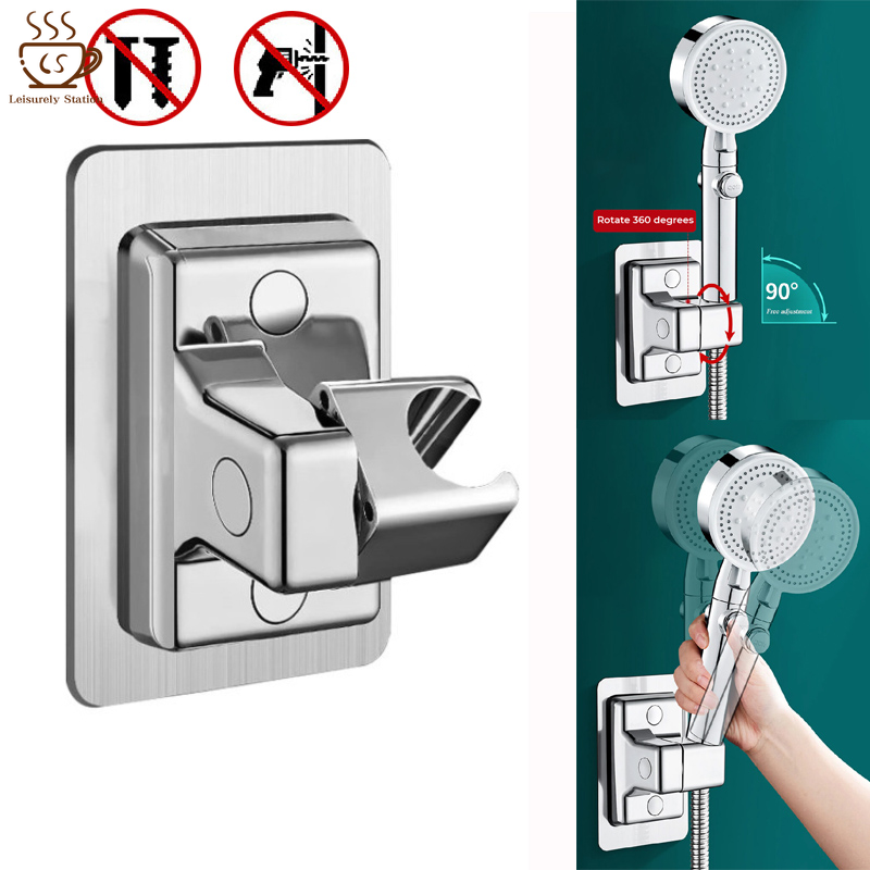 1PC Đầu vòi sen chủ có thể điều chỉnh tường vòi sen chủ Punch-Free vòi hoa sen giá đỡ cầm tay phụ kiện phòng tắm