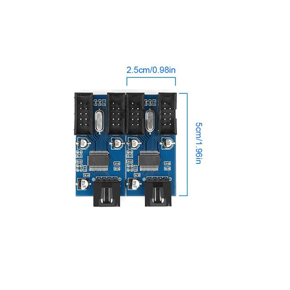 Motherboard 1 to 2/4 USB 9 Pin Header Extension Splitter Cable USB2.0 HUB Connectors Adapter