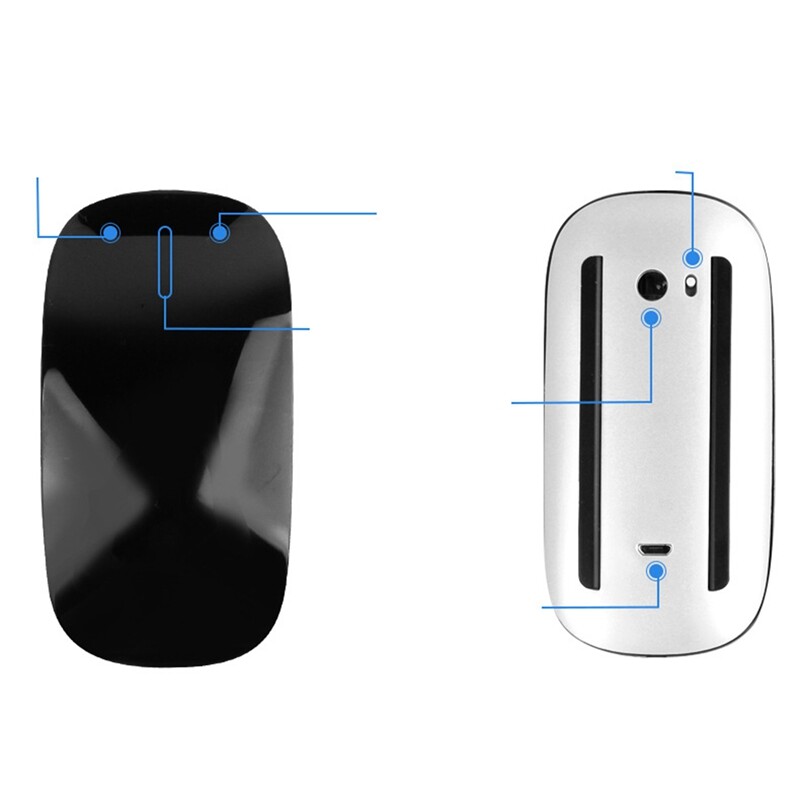 Bluetooth Wireless Magic Mouse Silent Rechargeable Computer Mouse Slim Ergonomic PC Mice for Apple Macbook