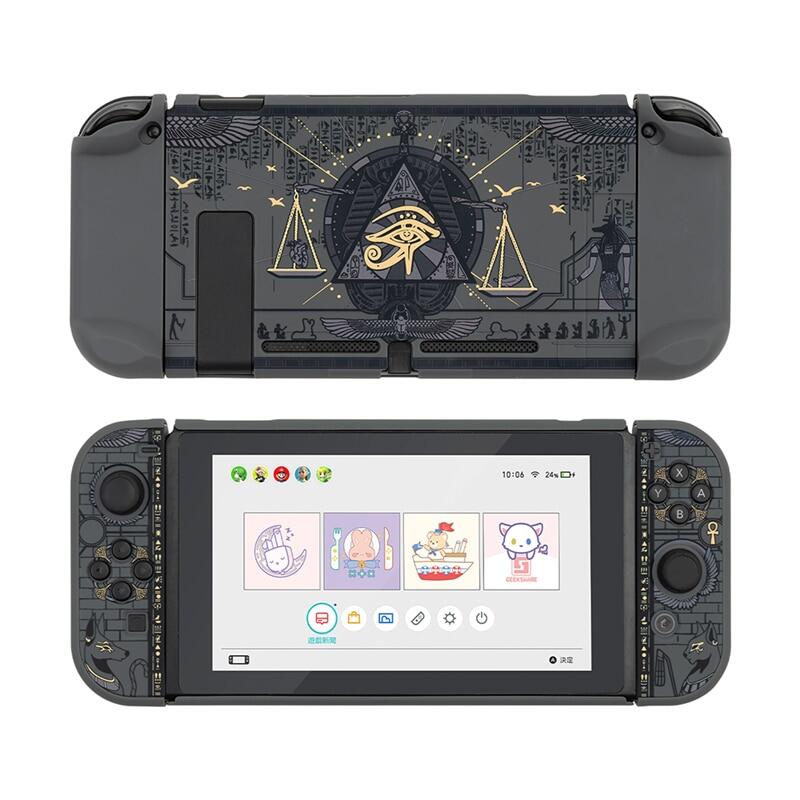 Nintendo Switch Vỏ Cứng Màu Đen Pharaoh Ai Cập Bí Ẩn Vỏ Lưng Cho NS Switch Phụ Kiện Trò Chơi