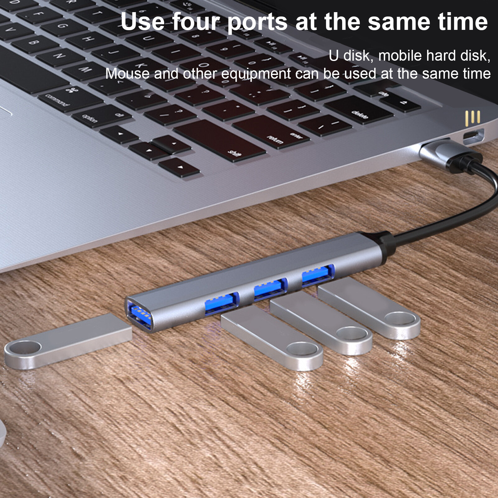 Trạm nối 4 cổng di động tốc độ cao USB 2.0/3.0 5gbps Bộ chia cổng USB Expander cho máy tính