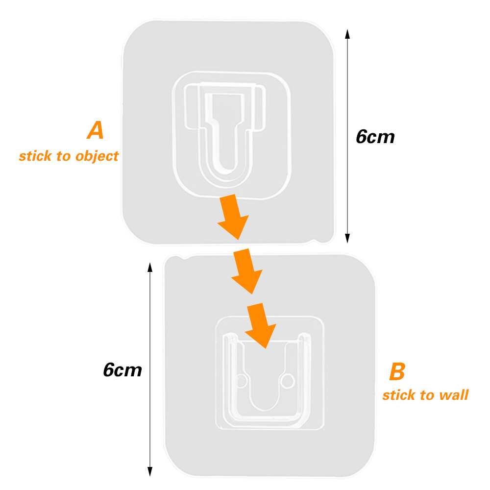 Plastic Multi-purpose Strong Traceless Adhesive Hook Without Punching and Nail-free Adhesive Hook Female Buckle