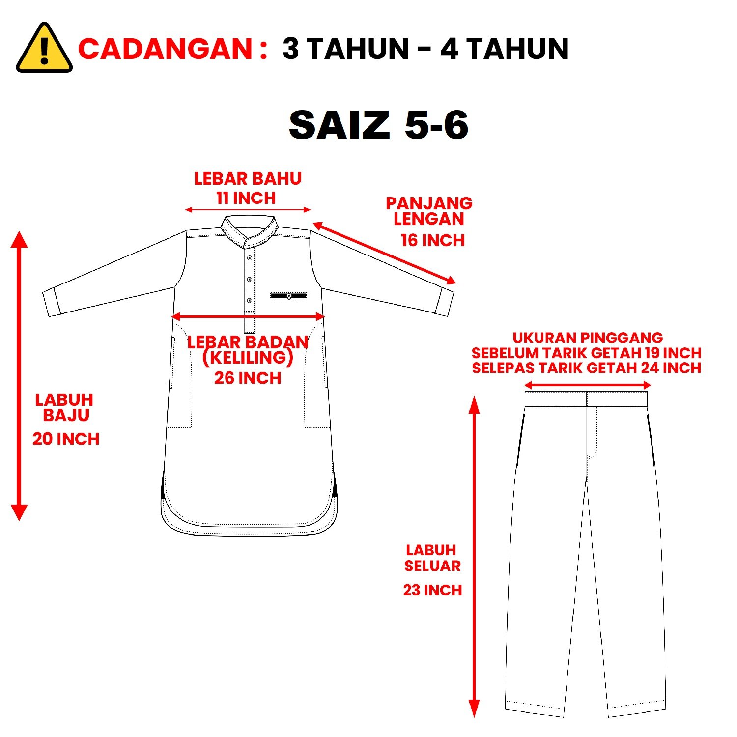 NEW ARRIVAL 】 Kurta SLIM FIT Dewasa Budak Kain Cotton Baju