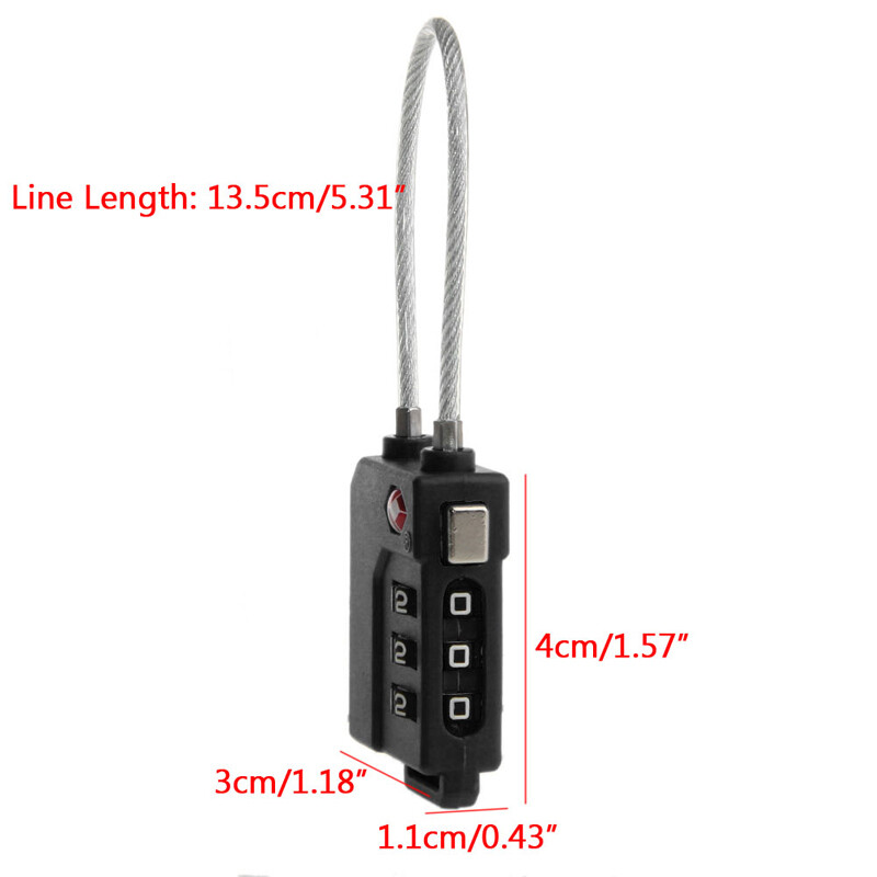 1Pc TSA Resettable 3 Digit Combination Travel Luggage Suit Code Lock Padlock