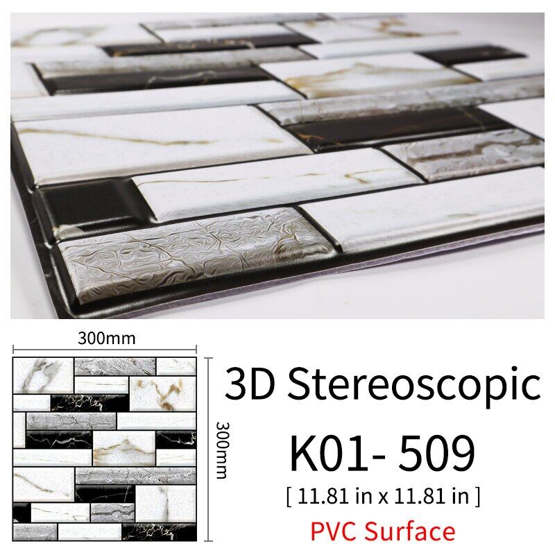 1Pcs 30x30cm Self-Adhesive Wallpaper 3D Stone Pattern Waterproof Wall Stickers Brick For Kitchen Living Room Home Decoration