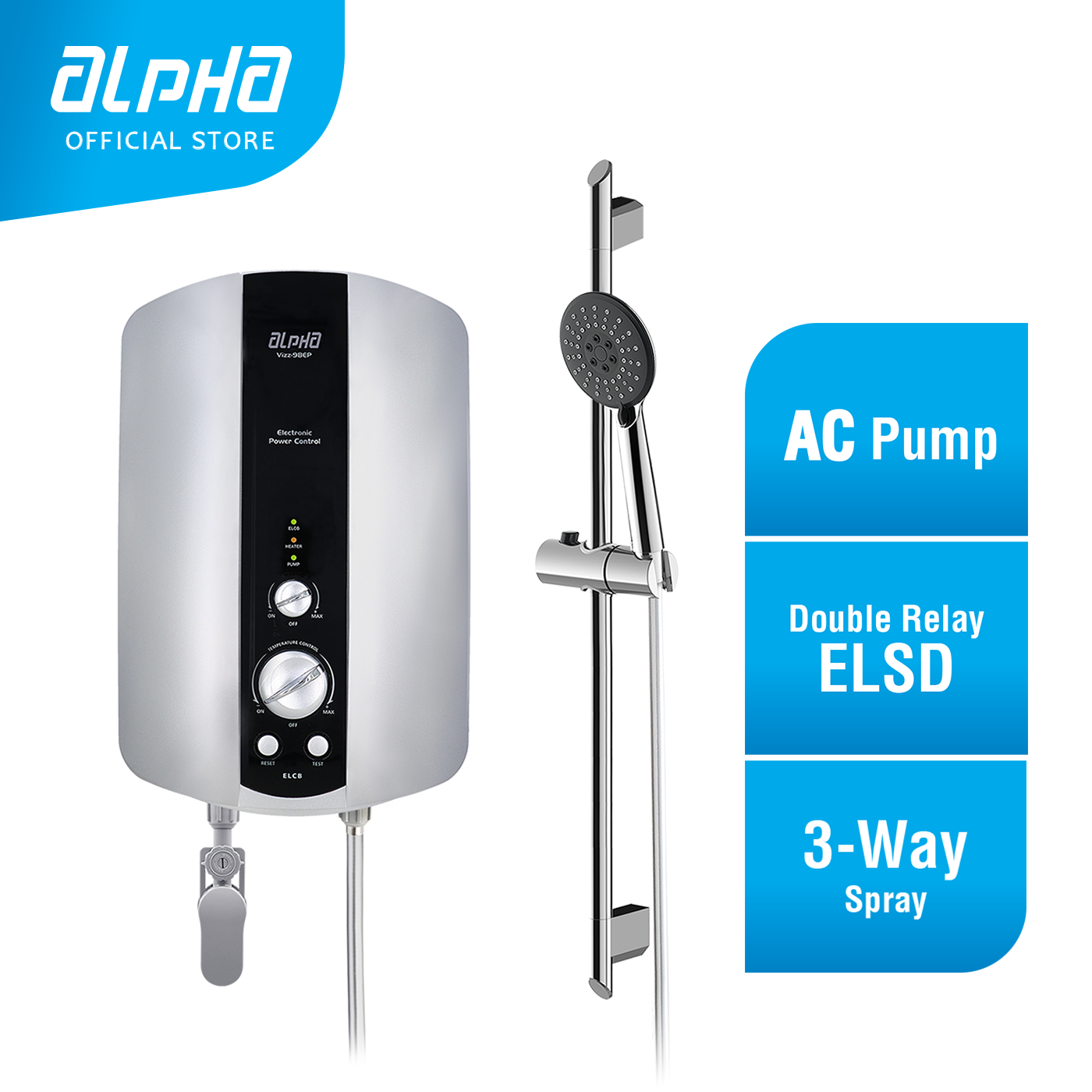 ALPHA VIZZ 98 EP Instant Water Heater (AC Pump) Lazada