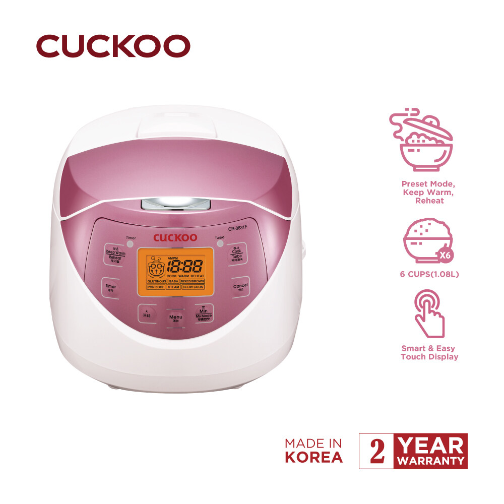 Cuckoo CR-0631F 6 Cup Multi-functional Fuzzy Logic Rice Cooker - Pink | Lazada
