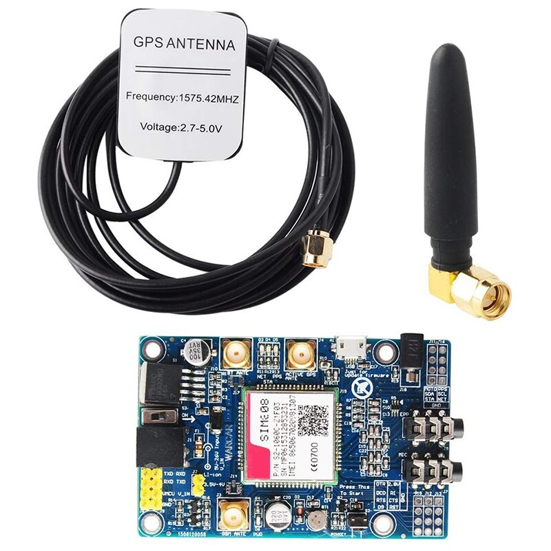 SIM808 Module GSM GPRS GPS Development Board + IPX SMA GSM GPS Antenna ...