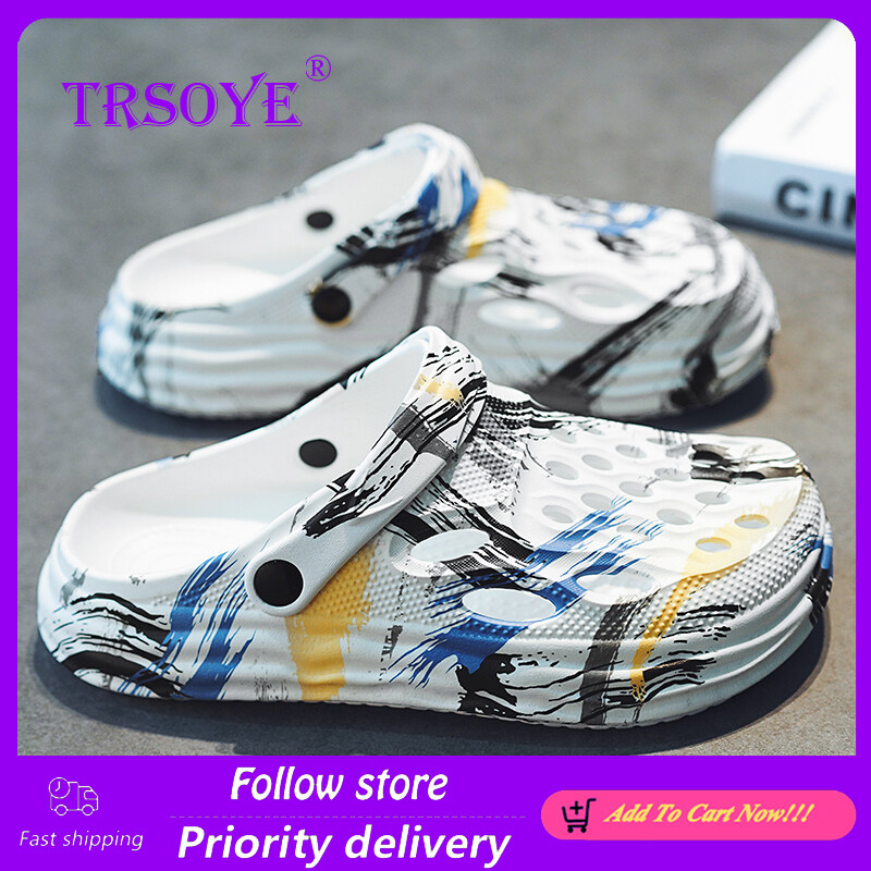 TRSOYE 2022 Thời Trang Unisex Dép Lỗ Giày Dép Xu Hướng Hàn Quốc Giày Bãi