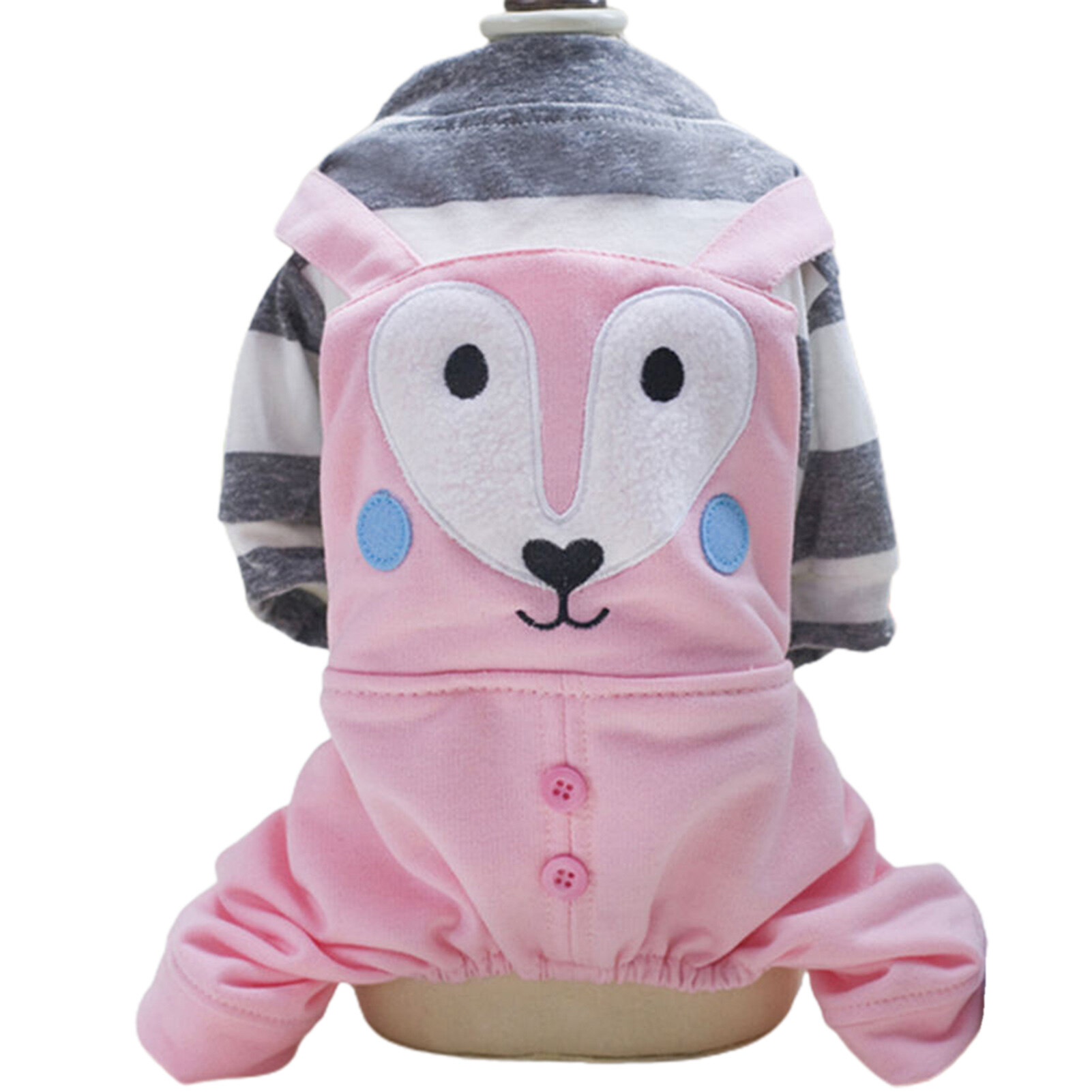 huanhuang® Spring Pet Cat Fox Pattern Button Stitching Suspenders Four-legged Dog Clothes