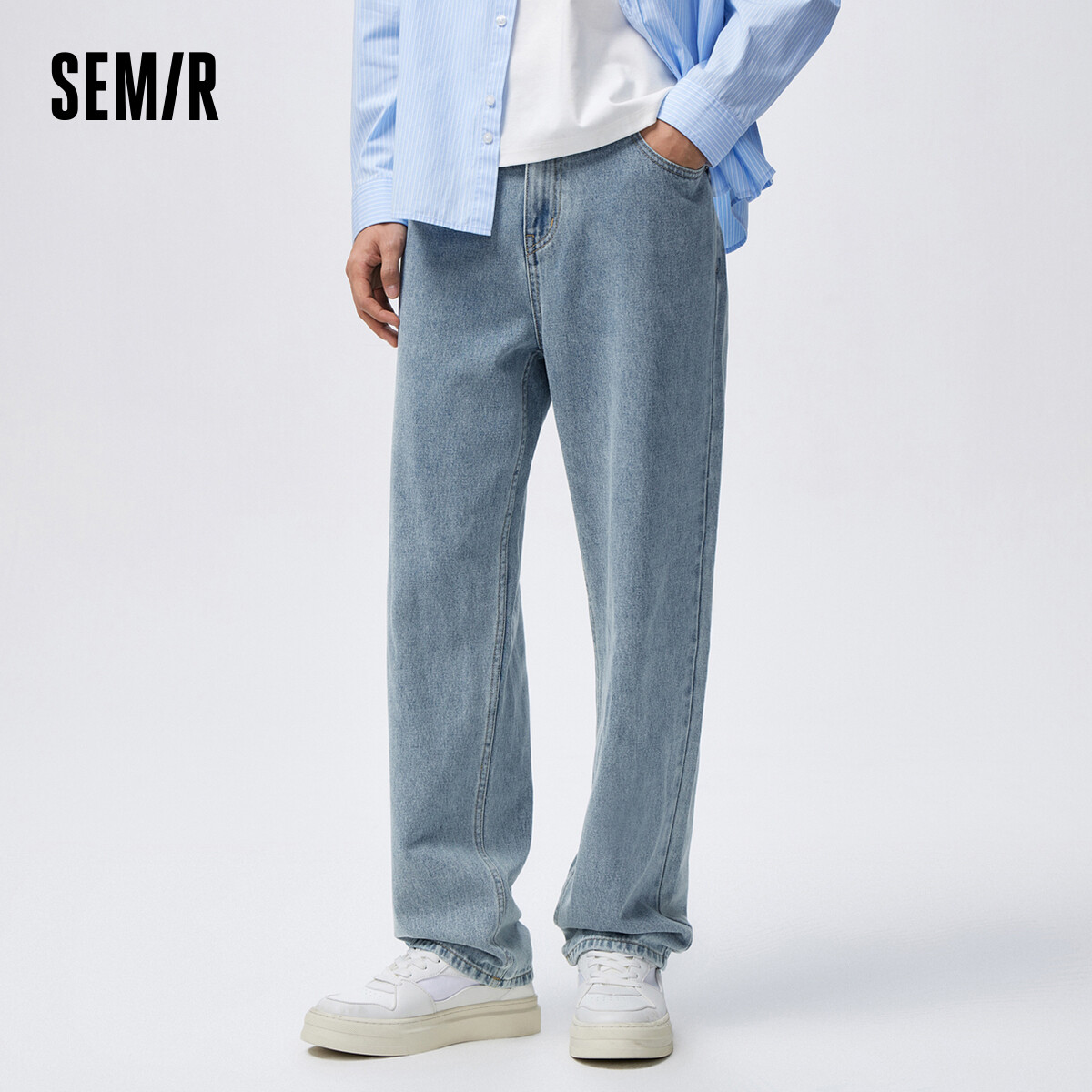 Semir Jeans Men 2024 Spring New Retro Straight-leg Pants