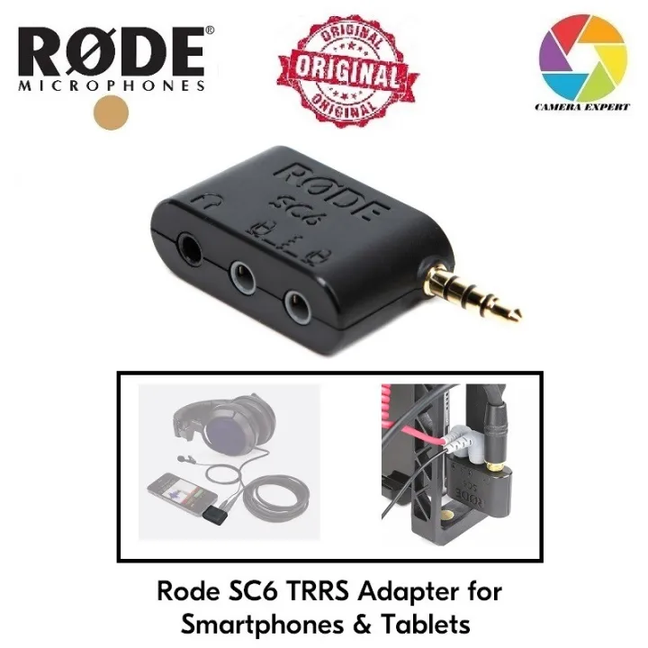 rode microphones sc6 dual trrs input and headphone output for smartphones