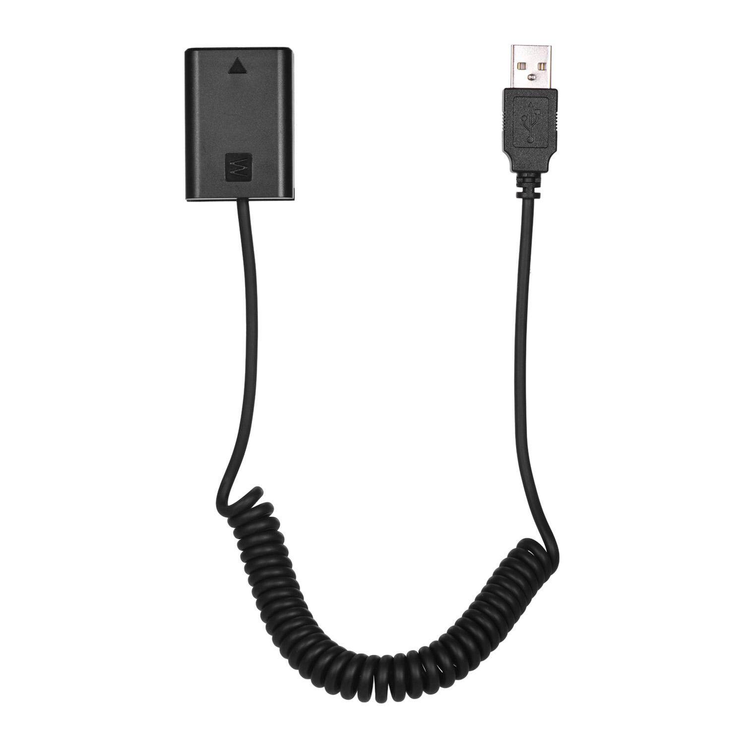 Andoer 5V USB NP-FW50 Dummy Battery Pack Coupler Adapter with Flexible Spring Cable Compatible with Sony A7 A7II A7R A7S A7RII A7SII A6000 A5000 A3000 NEX5 NEX3 ILDC Camera