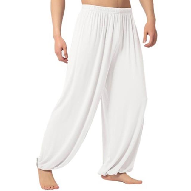 Men's yoga pants casual solid color bag belly dance pants harem yoga pants loose trousers trendy loose dance clothes