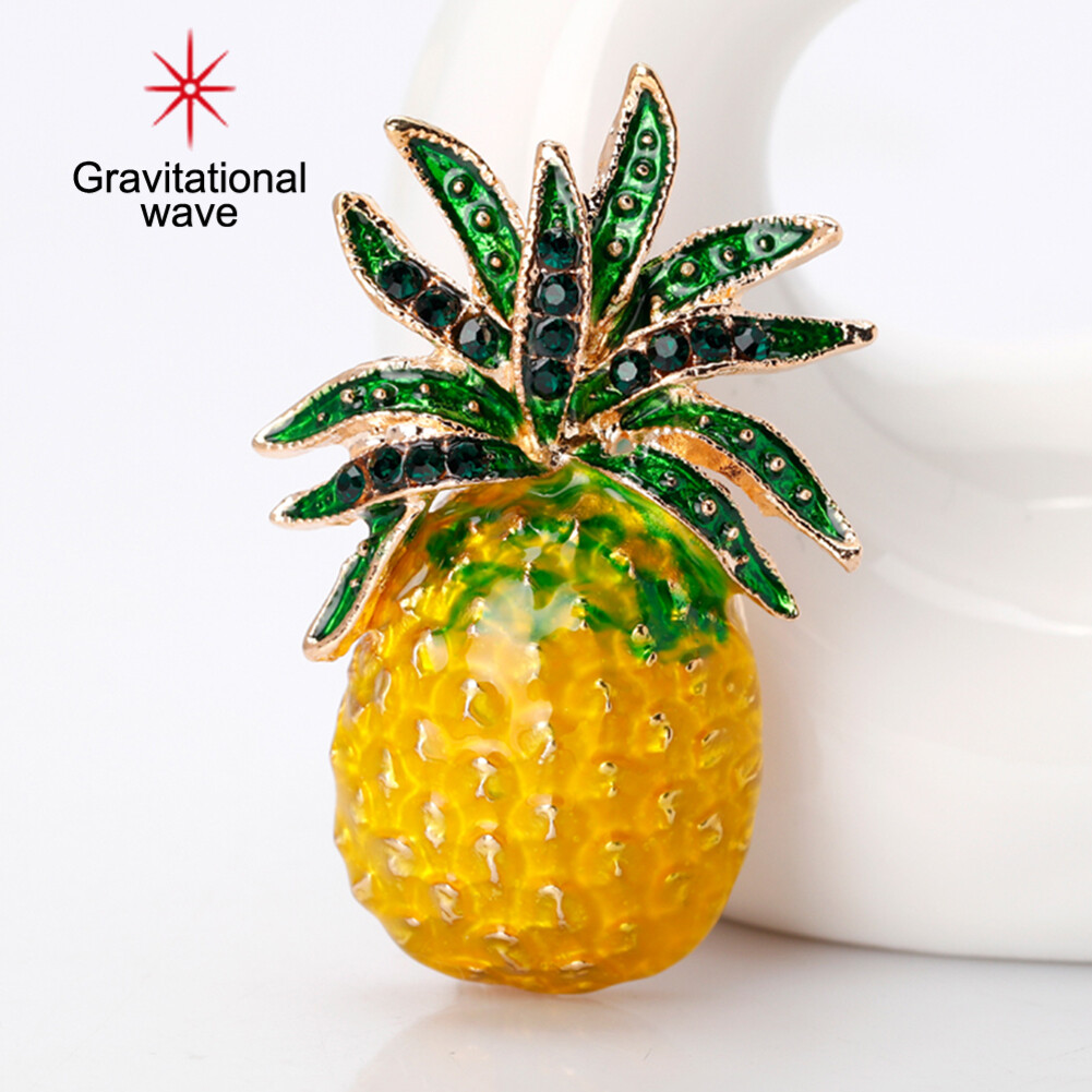 Gravitational wave Creative Fruit Pineapple Brooch Pin Shirt Scarf Dress Women Jewelry Decor Gift