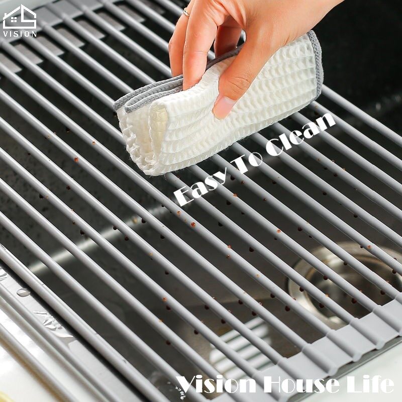 Giá Để Ráo Nước Bồn Rửa Có Thể Gập Lại Tầm Nhìn Tấm Thoát Nước Bằng Silicon Giá Để Đồ Nhà Bếp Giá Đựng Bát Đĩa Và Bộ Đồ Ăn Giỏ Thoát Nước Bồn Rửa Tấm Cách Nhiệt