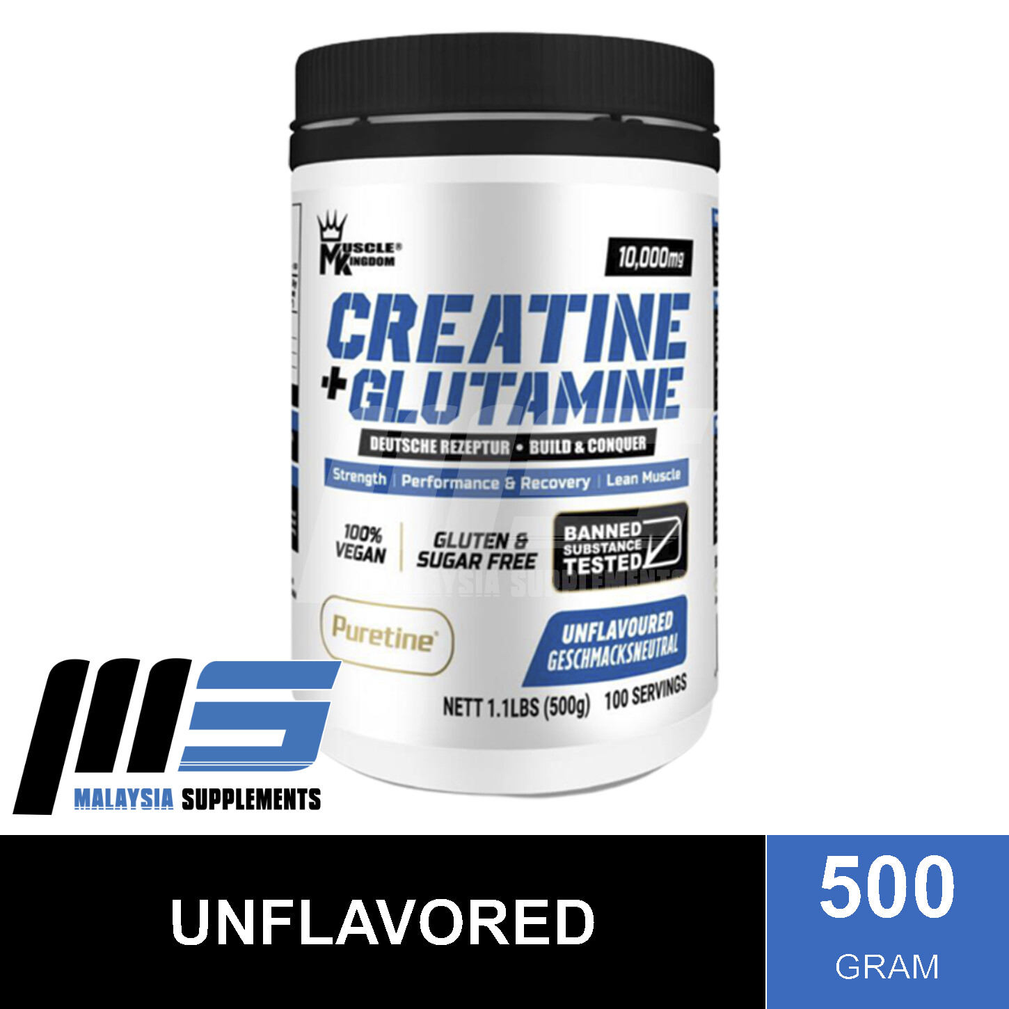 MK Micronized Creatine Monohydrate + Glutamine (100 SERVINGS) [FREE