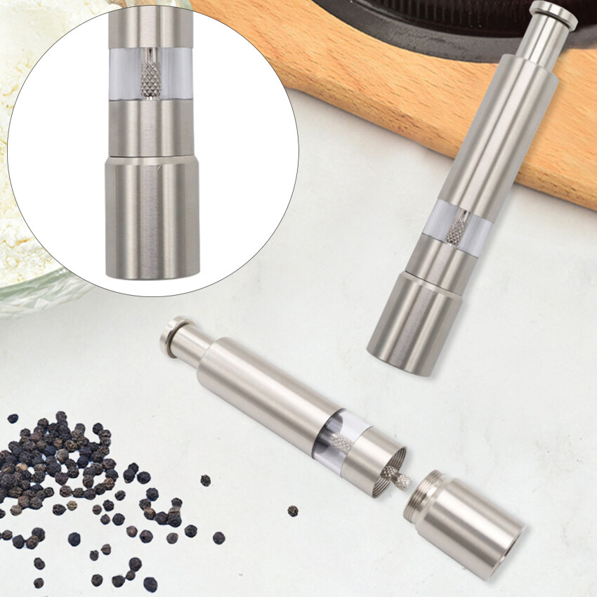 Salt And Pepper Grinder Push Button Pepper Grinder Single Hand Mini Salt And Pepper Grinder Set Or Single Manual Spice Grinder