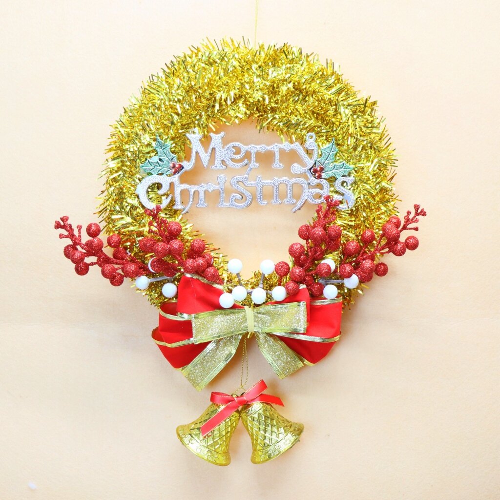 Vòng hoa trang trí noel d62 size 30cm vòng nguyệt quế giáng sinh