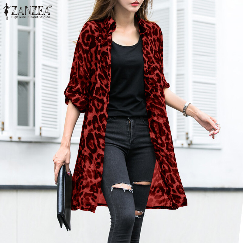 Red leopard deals print cardigan