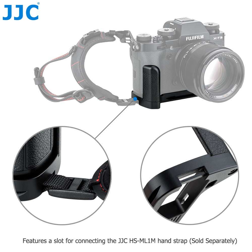 JJC HG-XT3 Camera Solid Metal Hand Grip Secure Handle Bracket For Fujifilm X-T3 X-T2 XT2 XT3 Cameras, Replace MHG-XT3 MHG-XT2