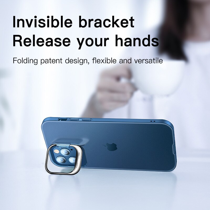 Bracket Matte Transparent Phone Case For iPhone 13 Pro Max 12Pro 12 Mini 12Pro Max 11 11Pro Max Camera Protection Shockproof Back Cover
