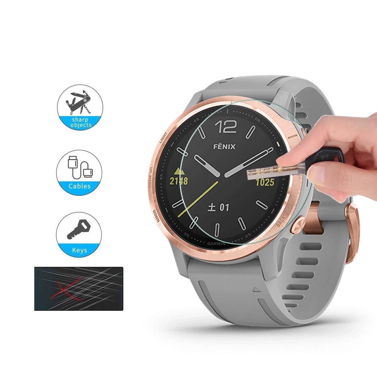 Tempered Glass Screen Protector For Garmin Fenix 6S