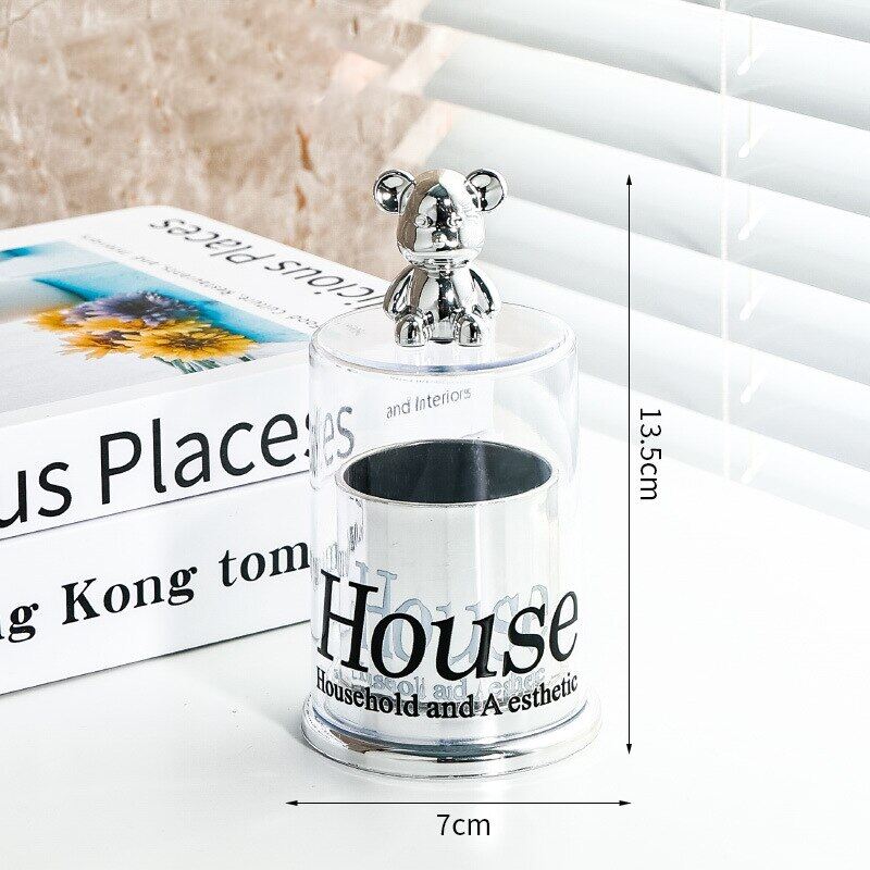 Creative Bear Toothpick Box Cotton Swab Storage Box Toothpick Holder Container Toothpick Dispenser Kitchen Storage Gadgets