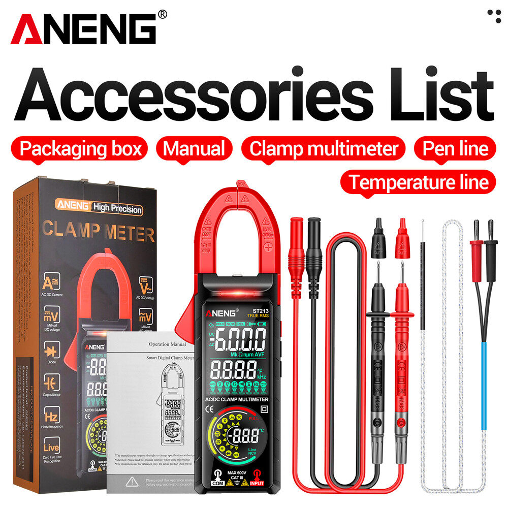 Đồng hồ vạn năng đồng hồ kẹp đo điện kỹ thuật số thông minh điện một chiều/Xoay chiều không kiểm tra tiếp xúc hiển thị Màn hình Kép màn hình đảo ngược