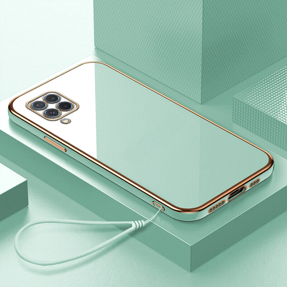 Phone Case Casing For Samsung Galaxy M62/F62/Note 10 Lite Free Lanyard + Soft Original Square Edge Pattern Casing Plated Phone Shell Luxury Plating Soft Phone Case