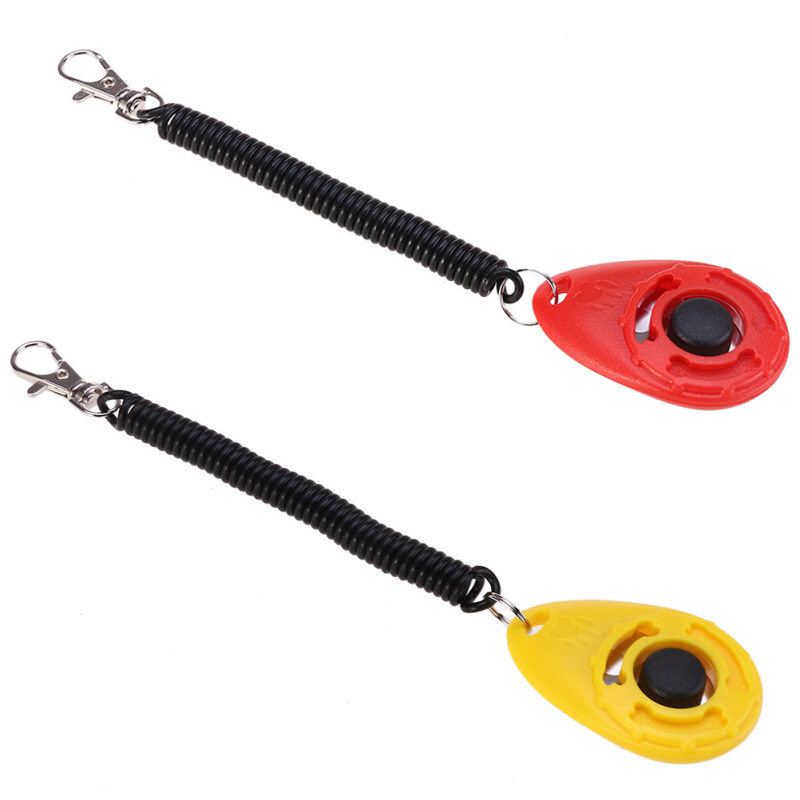 2 PC Nút Bấm Chó Huấn Luyện Viên Âm Thanh Sự Vâng Lời Thú Cưng Nhanh Nhẹn Dụng Cụ Huấn Luyện Dây Đeo Cổ Tay Phụ Kiện Bấm Còi Móc Khóa Cho Chó Con Huấn Luyện Chó (Đỏ Và Vàng)