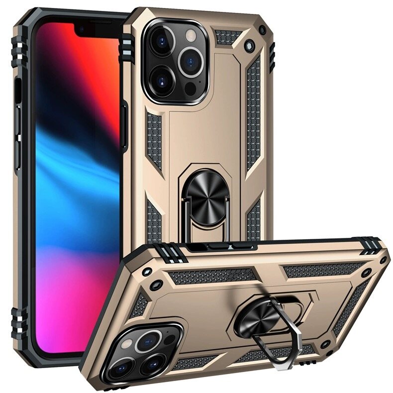CrashStar Shockproof Armor Phone Case For iPhone 15 14 13 12 11 Pro Max Mini X XR XS Max 8 7 6 6S Plus + SE 2020 Phone Cover With Ring Stand Holder Casing Cover Shell Hot Sale