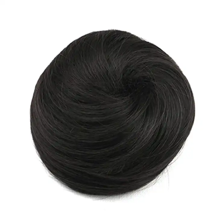 Clip Donut Messy Hair Bun Extension Straight Chignon Hairpiece Wig