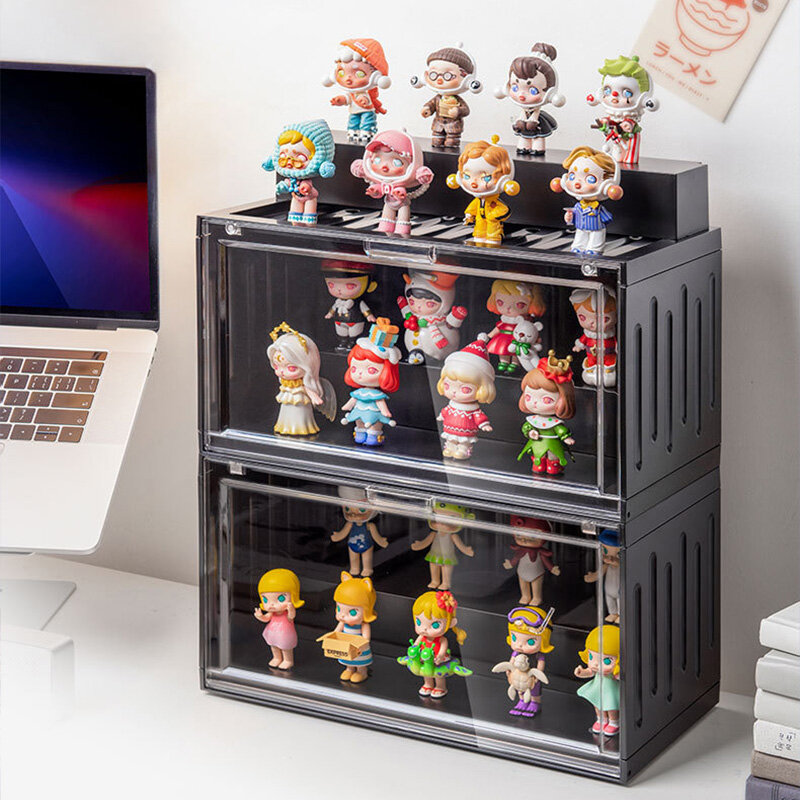 Blind box figure storage box bubble matte container doll toy doll model display stand wall