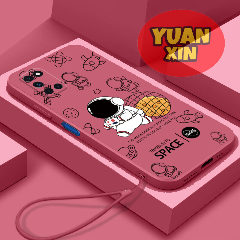 For oppo a52 a92 phone case straight edge soft shell astronaut tpu casing