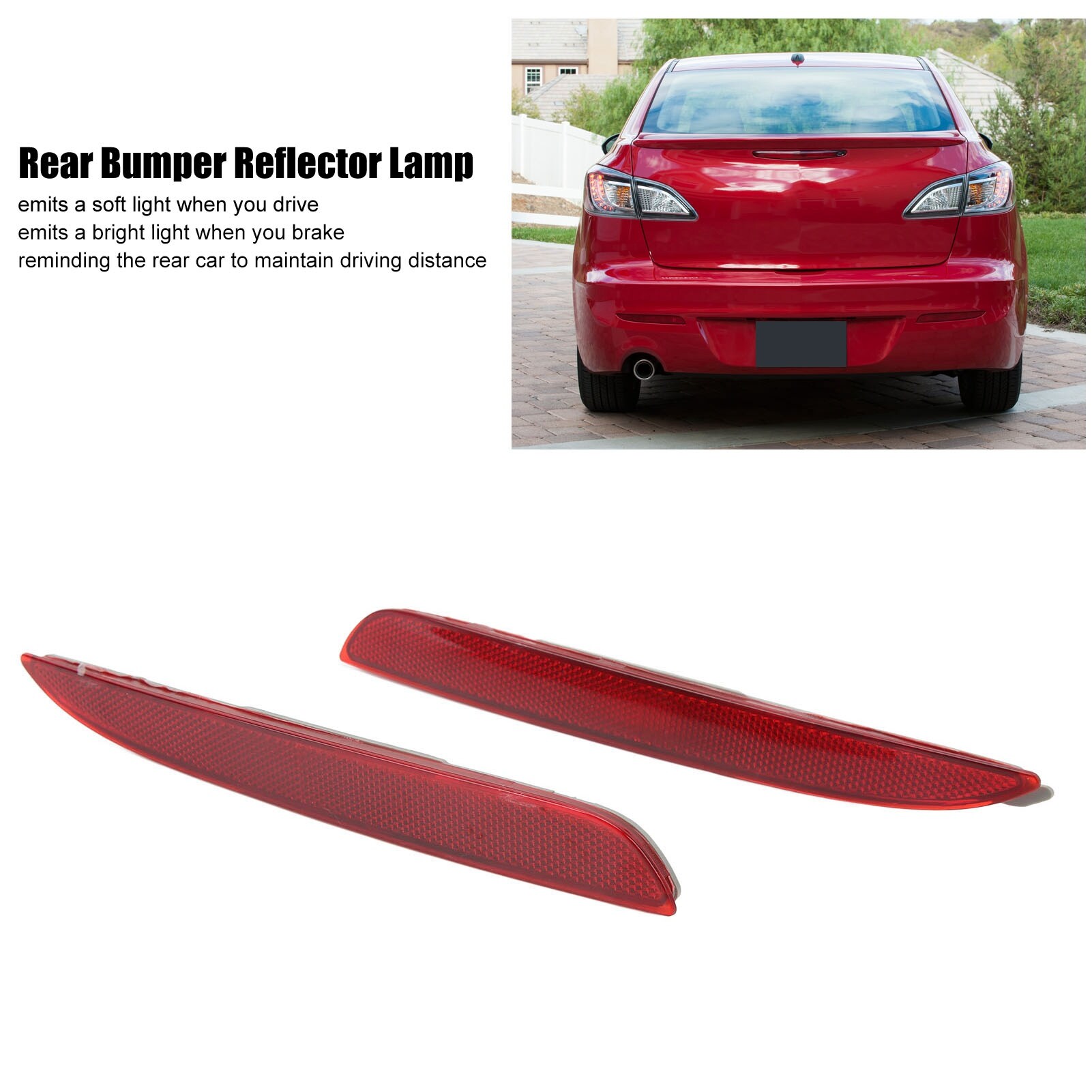 Bff4 51 5l0af, 1 pair durable left right rear bumper reflector long service life for car