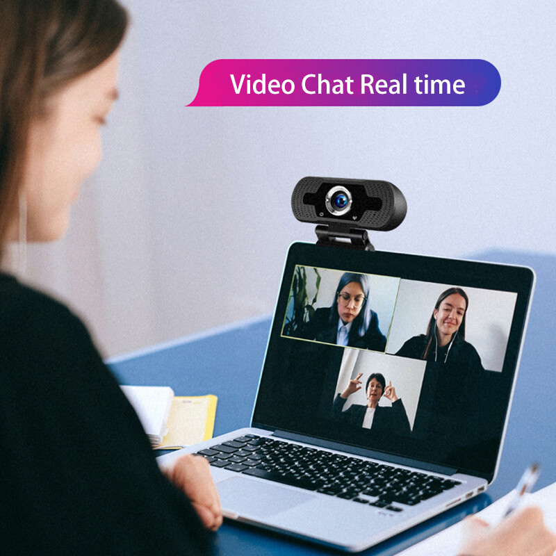 VAORLO HD USB 1080P Webcam Computer Camera Auto Focus with Noise Cancelling Microphone Web Camera For PC Laptop Black