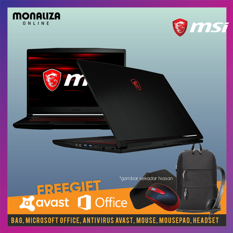 Msi Laptop GF63 Thin 10SCSR-886BN (i7-10750H+HM470/DDR IV 8GB/GTX 1650 Ti/Windows10 Home) Malaysia