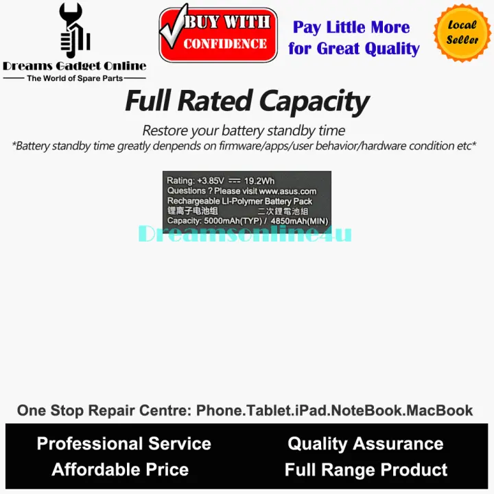 Replacement Battery C11p1612 For Asus Zenfone 4 Max Pro Zc554kl X00id 19 2wh Lazada