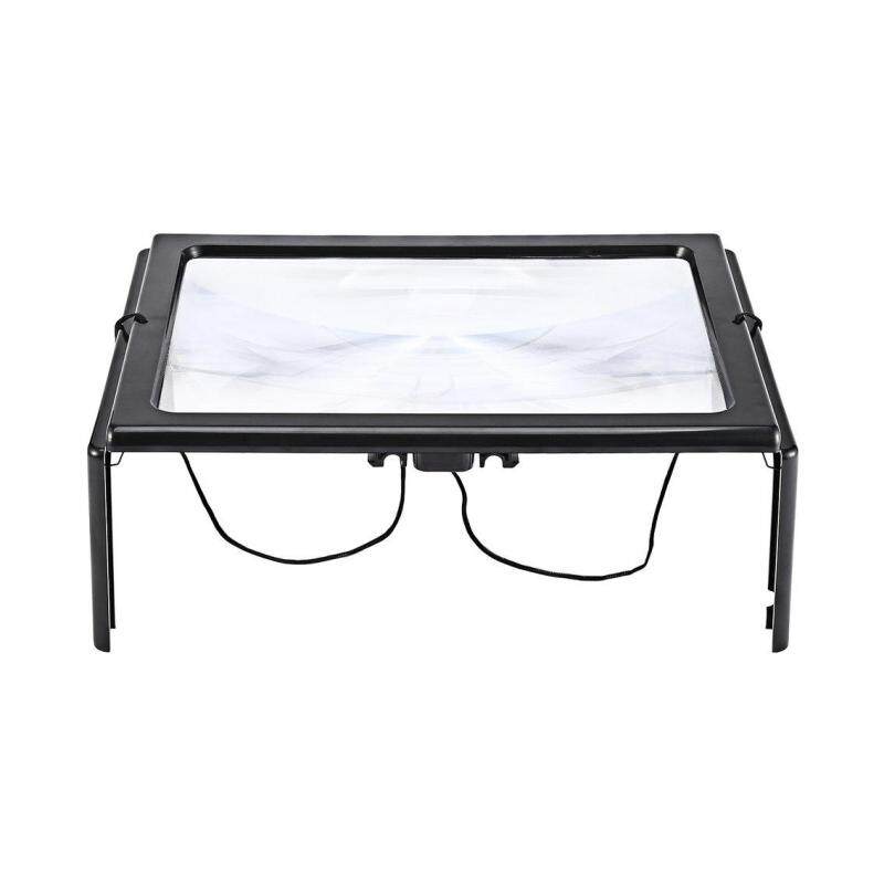 DOIT A4 Full Trang 3X Khổng Lồ Để Bàn Có Thể Gấp Lại Ma thuật Phóng 4 Đèn LED