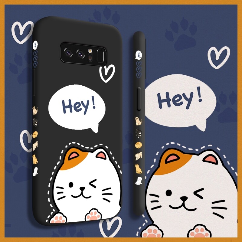 Yiwesan For Samsung galaxy Note 10 LITE Note 10 PLUS Note 20 Note 20 ULTRA Note 8 Note 9 Case with Cartoon Cute dog cat Square Edge Pattern Liquid original Casing Full back Cover Camera Shockproof cases Protection phone Case