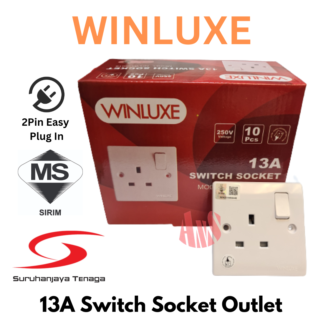 WINLUXE 13Amp 1Gang Single Bakelite Switch Socket Outlet Power Point Socket 单开关插座 suis soket